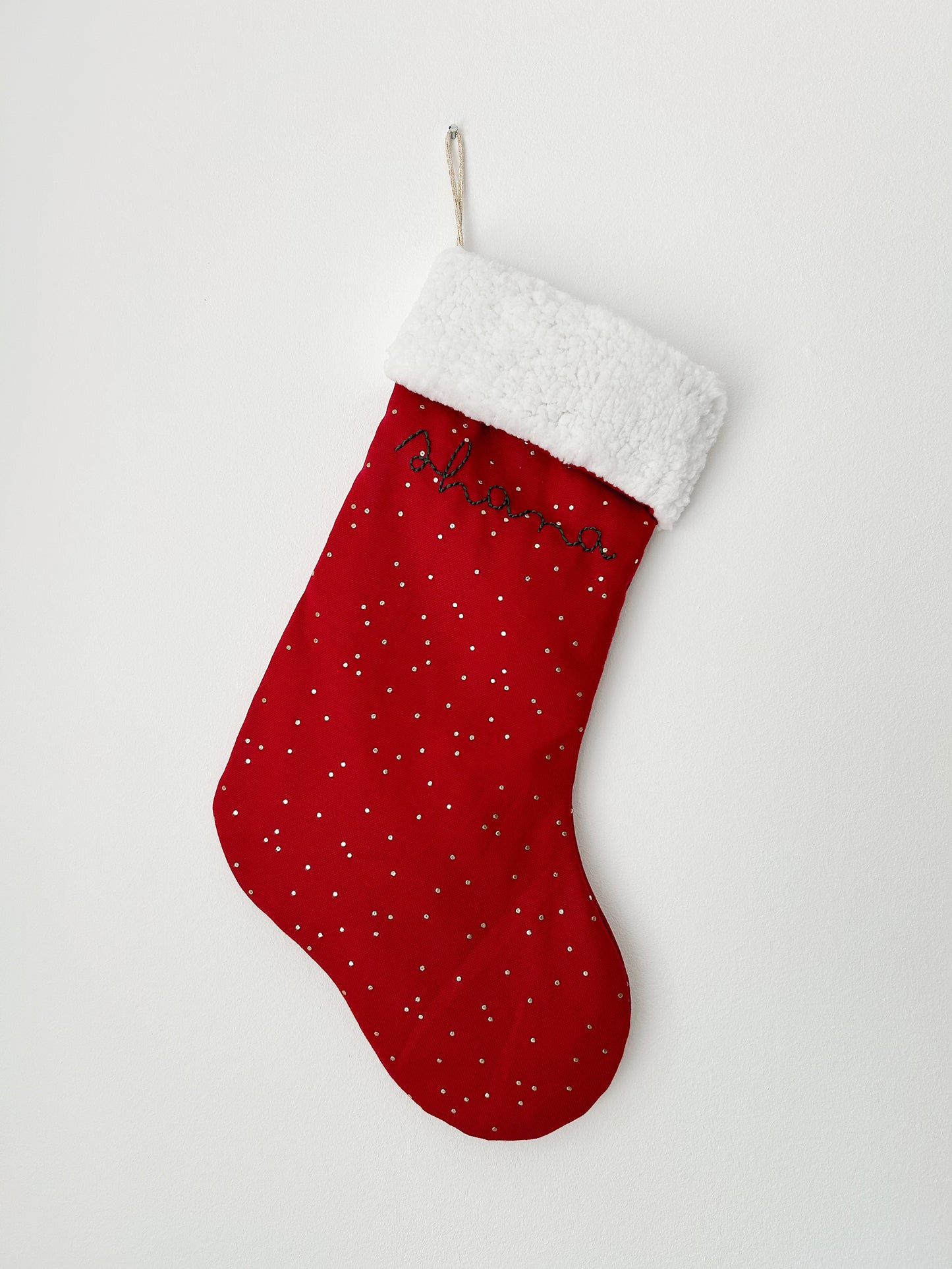 Chaussette de Noël brodée