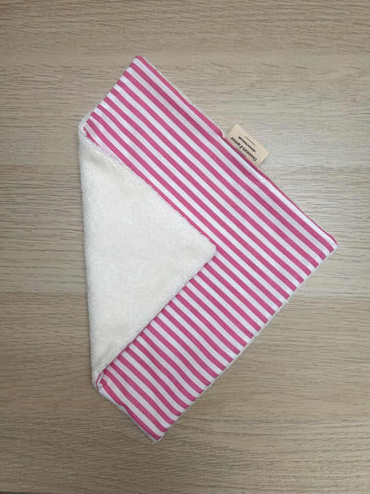 Carré de coton XL rayé rose