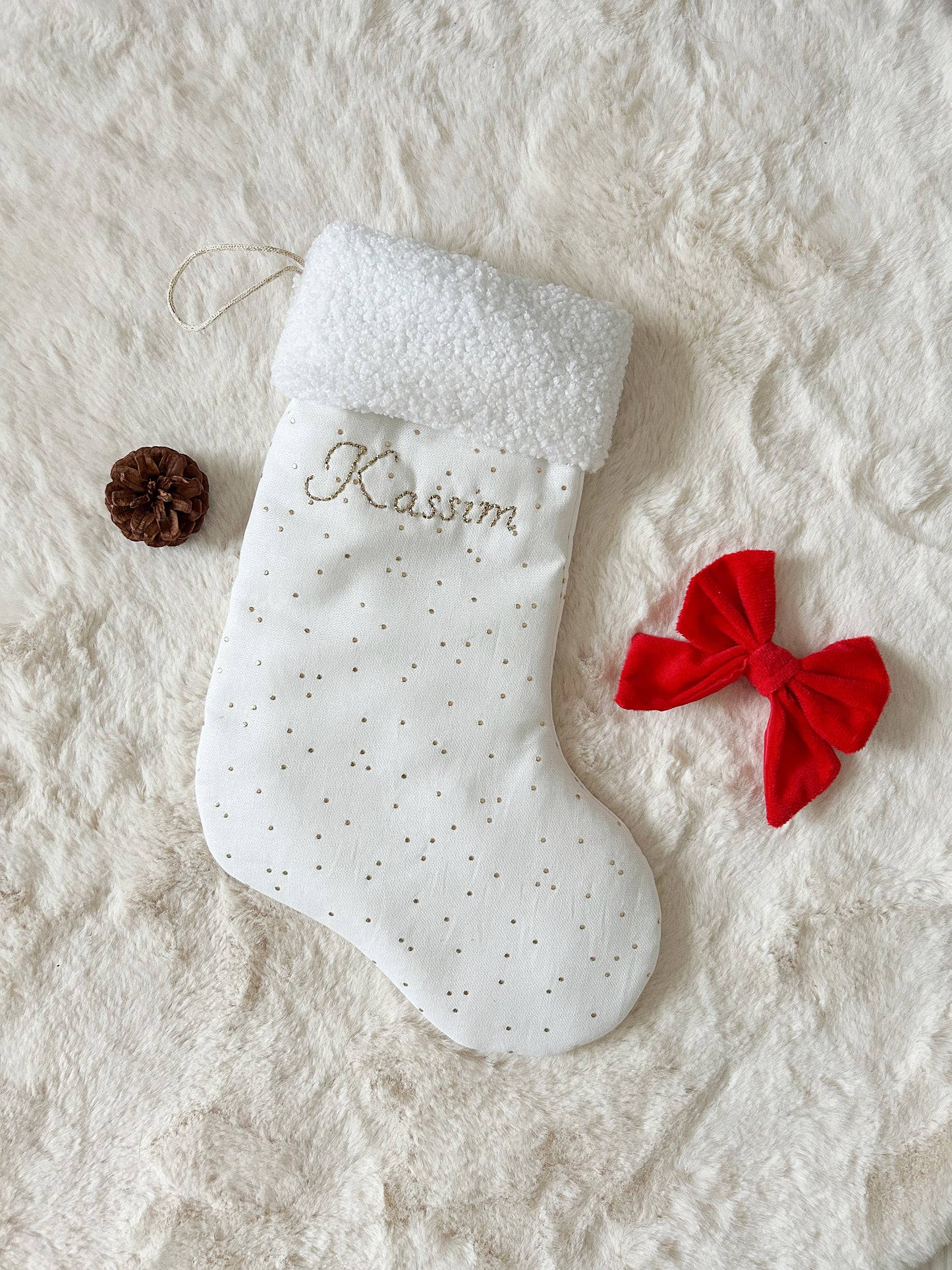 Chaussette de Noël brodée