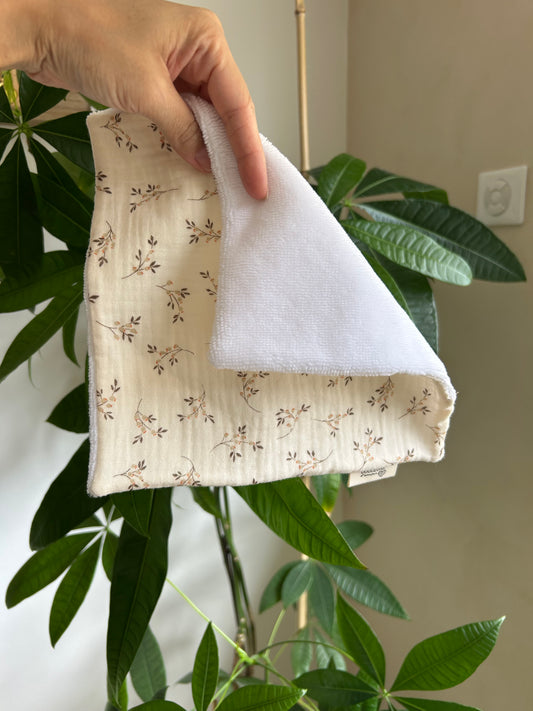 Carré XL feuilles écru