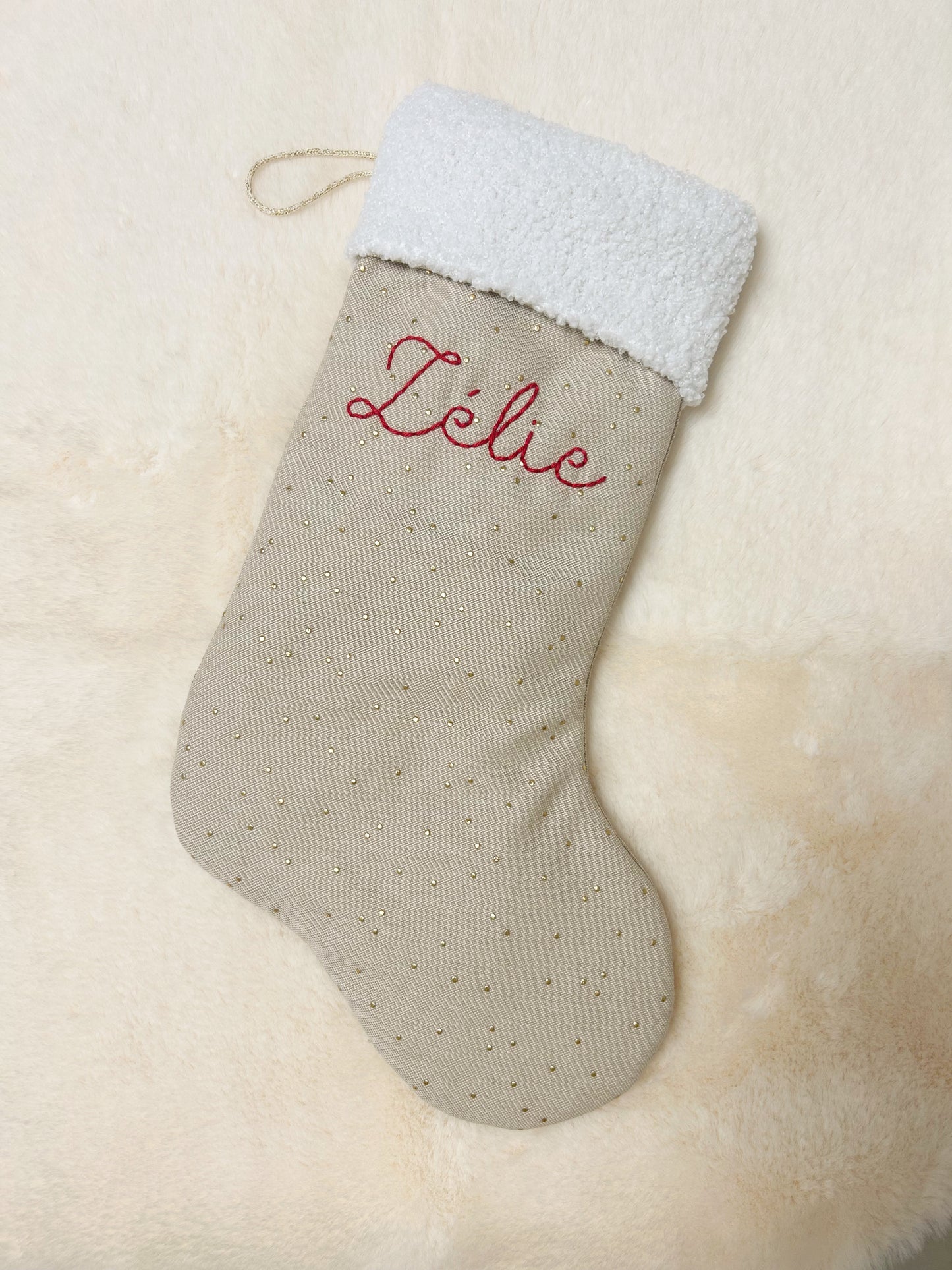 Chaussette de Noël brodée