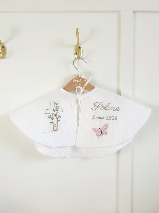 Cape de baptême enfant brodée