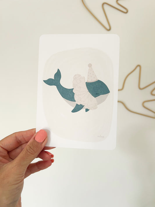 Carte anniversaire baleine