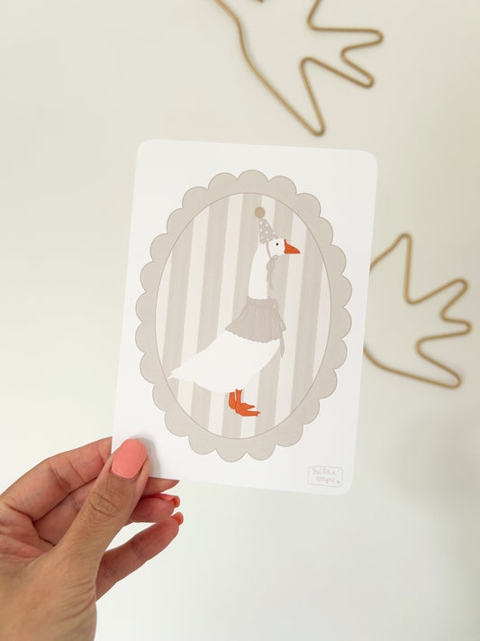 Carte anniversaire oie
