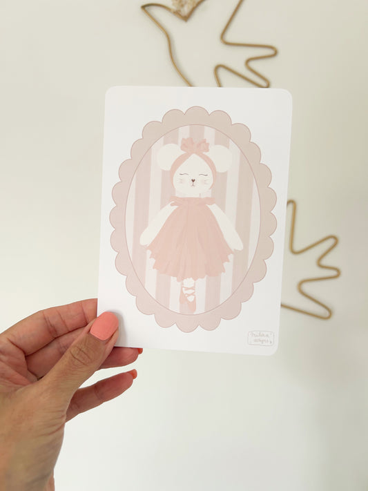Carte souris ballerine