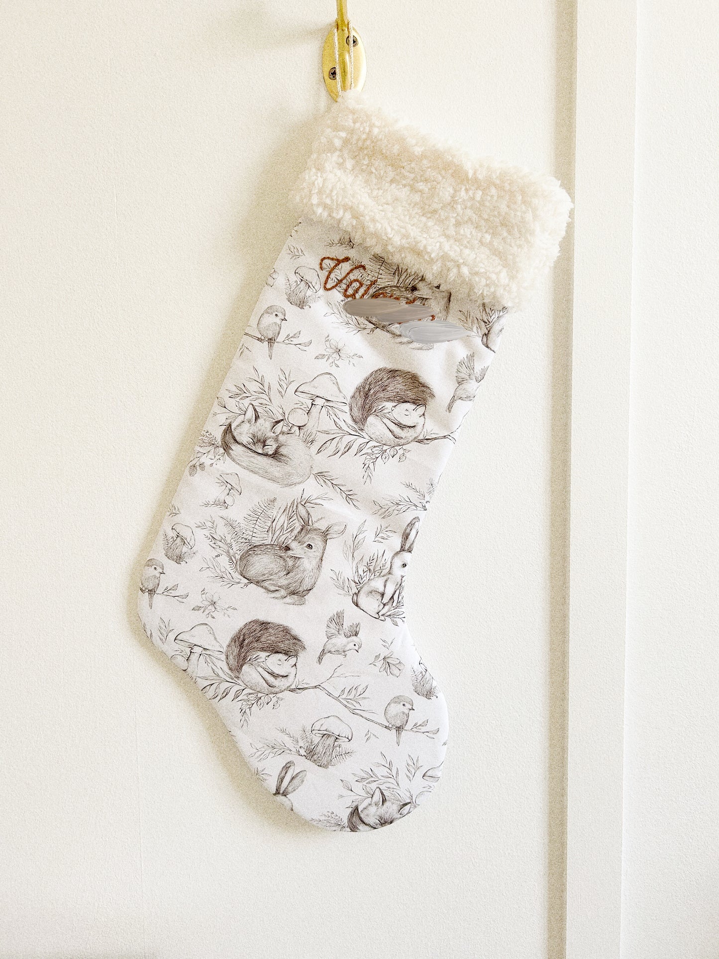 Chaussette de Noël brodée