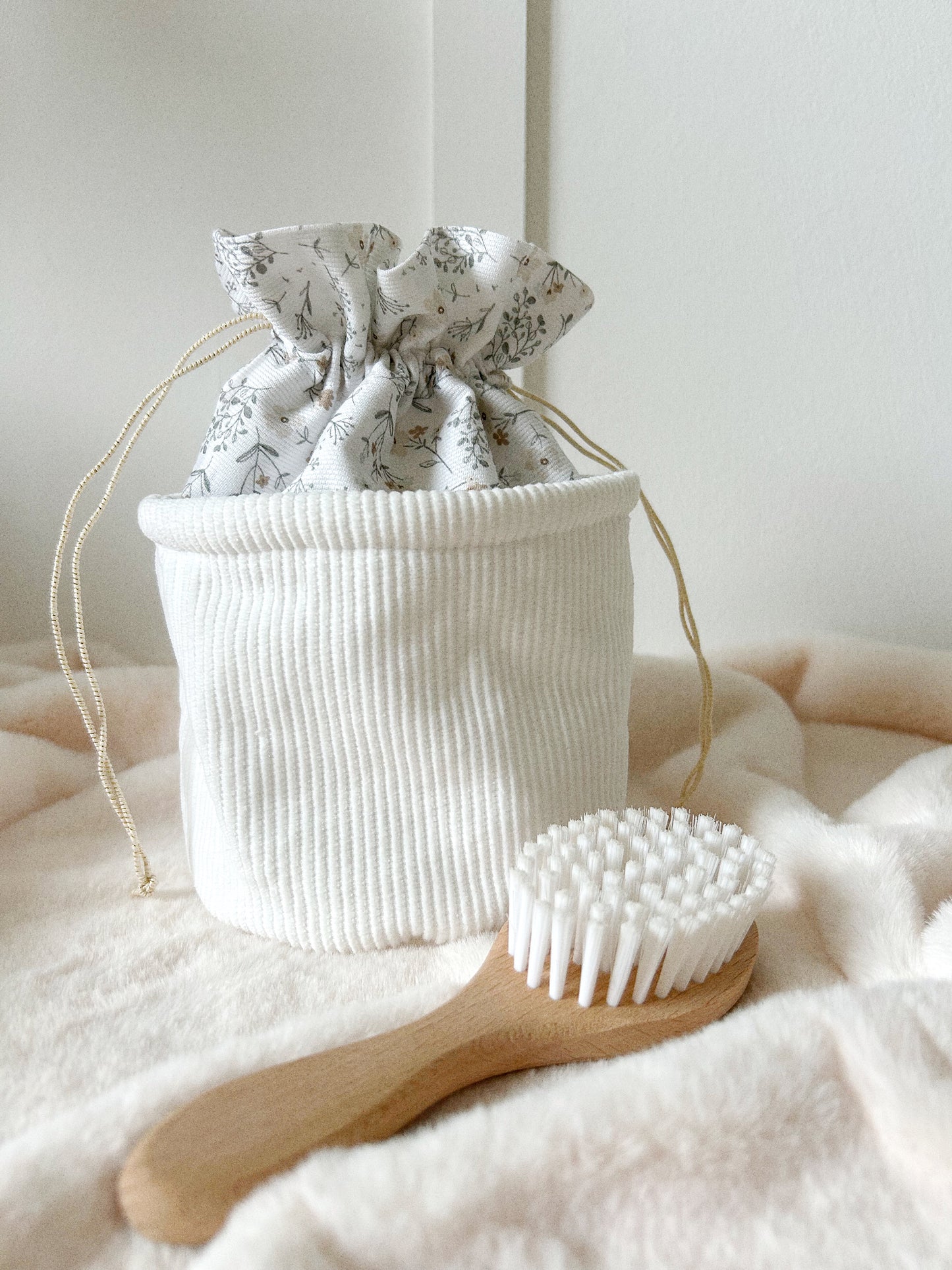 Panier pochon fleuri