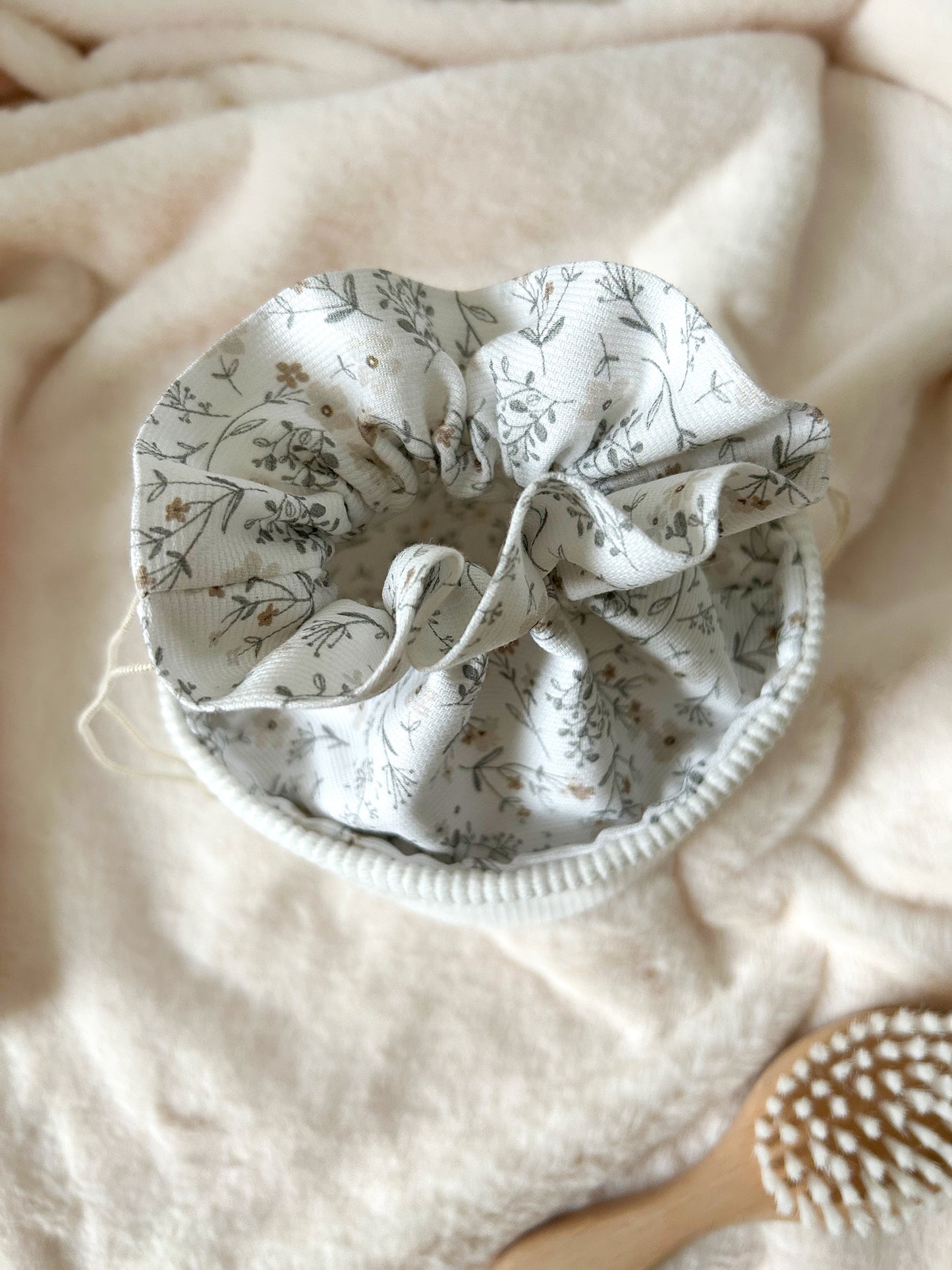 Panier pochon fleuri