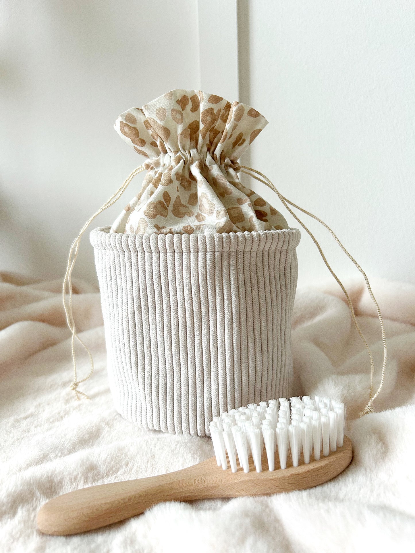 Panier pochon léopard