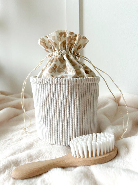 Panier pochon léopard