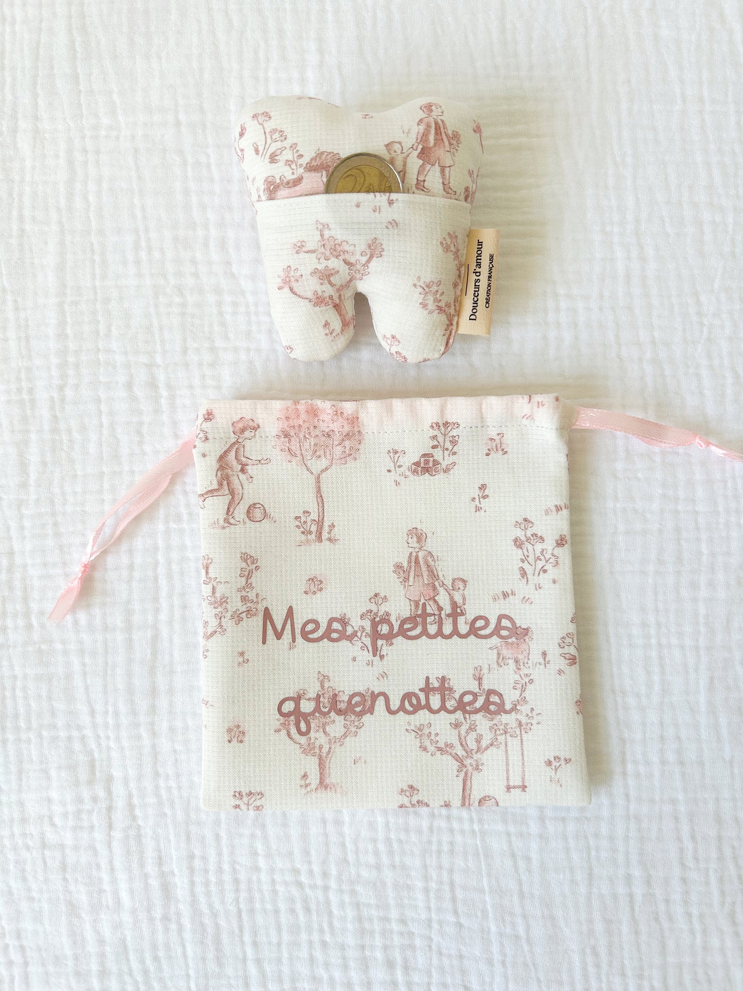 Dent de la Petite Souris en tissu - Pochette pour dent de lait artisanale