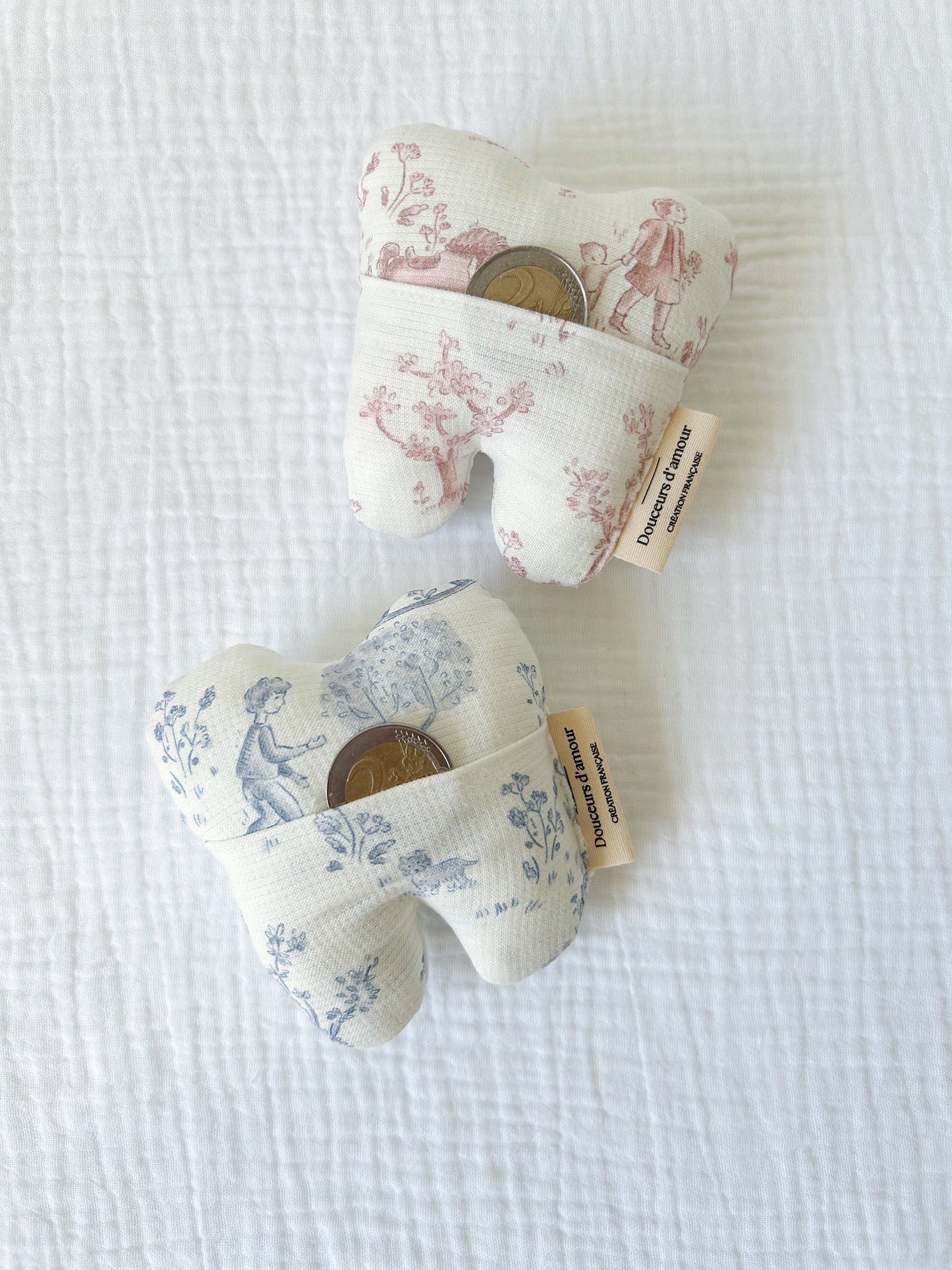 Dent de la Petite Souris en tissu - Pochette pour dent de lait artisanale