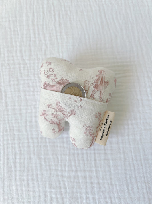 Dent de la Petite Souris en tissu - Pochette pour dent de lait artisanale