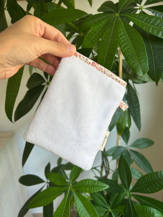 Gant enfant fleuri rose
