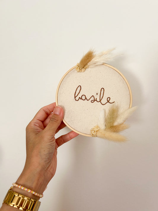 Tambour prénom & fleurs séchées