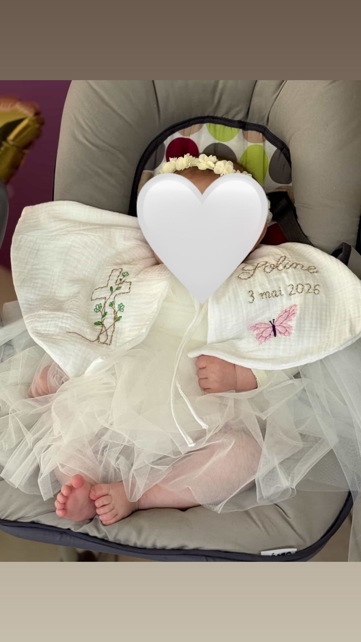 Cape de baptême enfant brodée