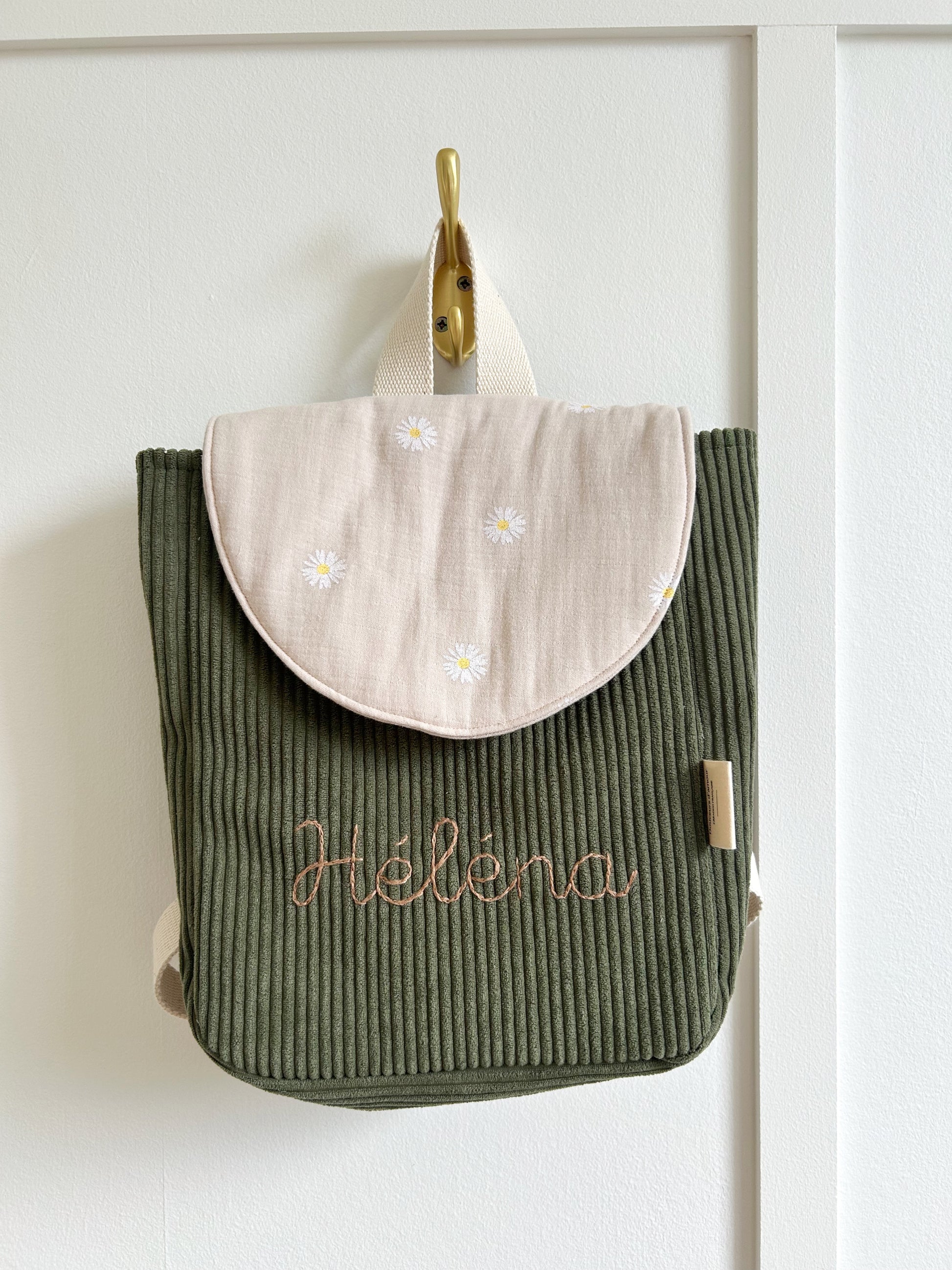 Sac maternelle avec prénom en broderie adorable pour la rentrée en maternelle ou primaire 