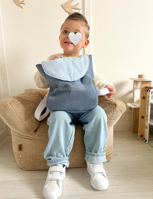 Sac maternelle avec prénom en broderie adorable pour la rentrée en maternelle ou primaire 